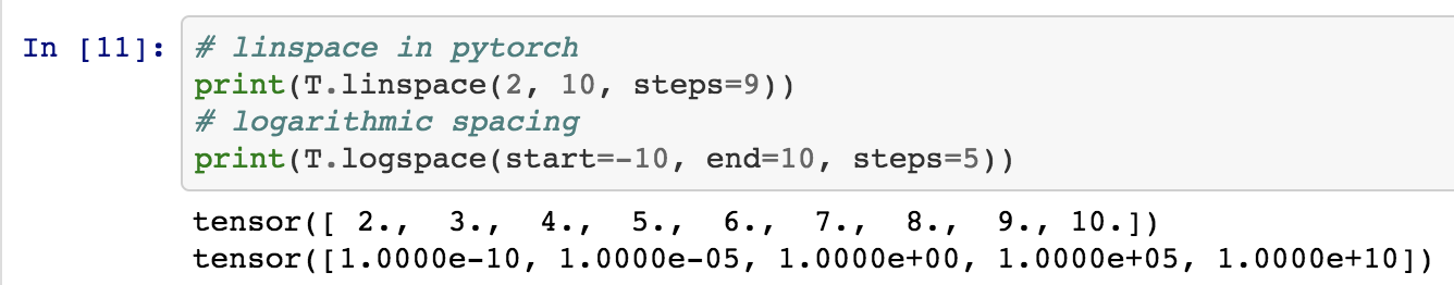 linspace() & logspace()